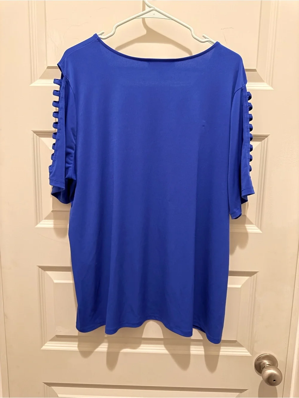 Michael Kors Electric Blue Cold-Shoulder Ladder Sleeve Tunic